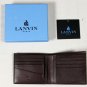 LANVIN WALLET $395 BROWN GRAINED LEATHER LOGO EMBOSSED SARTORIAL WALLET NEW