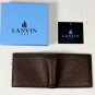 LANVIN WALLET $395 BROWN GRAINED LEATHER LOGO EMBOSSED SARTORIAL WALLET NEW