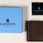 LANVIN WALLET $395 BROWN GRAINED LEATHER LOGO EMBOSSED SARTORIAL WALLET NEW