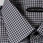 TOM FORD SHIRT $695 BROWN/WHITE CHECK DRESS SHIRT 18.5/33 45e NEW