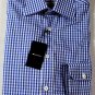 KITON DRESS SHIRT $795 DARK BLUE GINGHAM CHECK HANDMADE SHIRT 15¾/34 40e NEW