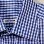 KITON DRESS SHIRT $795 DARK BLUE GINGHAM CHECK HANDMADE SHIRT 15¾/34 40e NEW