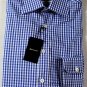 KITON DRESS SHIRT $795 DARK BLUE GINGHAM CHECK HANDMADE SHIRT 15¾/34 40e NEW