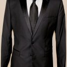 DOLCE & GABBANA SUIT $2695 BLACK 2-BTN WOOL/SILK MARTINI TUXEDO 40R 52e NEW