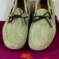 ETRO SHOES $595 BEIGE/LIME PAISLEY TIED VAMP PEBBLE SOLE DRIVERS 10 43e NEW