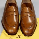 JOHN LOBB SHOES $1,410 TAN ARDILLA ASHLEY HANDMADE PENNY LOAFER 6EE 39e NEW