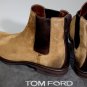 TOM FORD SHOES $1580 BROWN SUEDE BURNISHED TOE SIDE GORE CHELSEA BOOTS 9 42e NEW