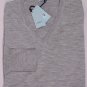 MALO SWEATER $850 LIGHT GRAY CASH-LIGHT 100%CASHMERE V-NECK JUMPER XL 54e NEW