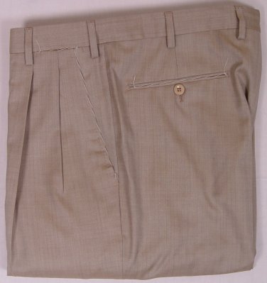 INCOTEX PANTS $980 SAND BROWN SUPER 150's WOOL HANDMADE DRESS SLACKS 32 48e NEW
