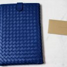 BOTTEGA VENETA MINI iPAD CASE $640 BLUE LOGO INTRECCIATO WOVEN LAMBSKIN MINI NEW