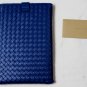 BOTTEGA VENETA MINI iPAD CASE $640 BLUE LOGO INTRECCIATO WOVEN LAMBSKIN MINI NEW