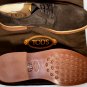TOD'S SHOES $595 DARK BROWN SUEDE CALFSKIN PEBBLE SOLE LOGO DERBY 11 44e NEW