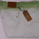 GUCCI PANTS $595 KHAKI w/GREEN FADE WAIST LOGO LOOP COUTURE SLACKS 32 48e NEW