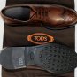 TOD'S SHOES $695 DARK BROWN WING-TIP TOE ORNAMENTED DERBYS 12 45e NEW