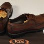 TOD'S SHOES $695 DARK BROWN WING-TIP TOE ORNAMENTED DERBYS 12 45e NEW