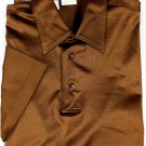 BRIONI POLO $395 COCOA BROWN 3-BTN MERCERIZED COTTON POLO GOLF SHIRT MED 50e NEW