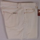 LORO PIANA JEANS $595 IVORY LOGO ORNAMENTED RELAX FIT DENIM  33/36 48e NEW