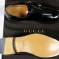 GUCCI SHOES $750 BLACK CALFSKIN DUAL LOGO CHARM BUCKLED MONKSTRAP 8.5 41.5  NEW