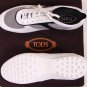 TOD'S SHOES $445 NAVY/WHITE LOGO STRIPE MESH PEBBLE SOLE TRAINERS 10.5 43.5e NEW