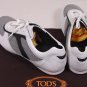 TOD'S SHOES $445 NAVY/WHITE LOGO STRIPE MESH PEBBLE SOLE TRAINERS 10.5 43.5e NEW