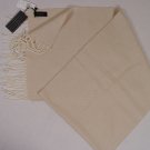ZEGNA SCARF $295 BEIGE CHEVRON STRIPE 100%WOOL FRAYED ENDS WINTER SCARF NEW