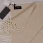 ZEGNA SCARF $295 BEIGE CHEVRON STRIPE 100%WOOL FRAYED ENDS WINTER SCARF NEW