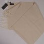 ZEGNA SCARF $295 BEIGE CHEVRON STRIPE 100%WOOL FRAYED ENDS WINTER SCARF NEW