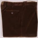 BRIONI PANTS $675 DARK BROWN 100-COTTON CORDUROY HANDMADE SLACKS 34 50e NEW