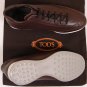TOD'S SHOES $545 DK BROWN PINHOLE CONTRAST PEBBLE SOLE HI-TOP TRAINERS 8 41e NEW