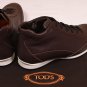 TOD'S SHOES $545 DK BROWN PINHOLE CONTRAST PEBBLE SOLE HI-TOP TRAINERS 8 41e NEW