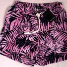 KITON SWIMSUIT $425 NAVY/PINK FLORAL PRINT LOGO EMBROIDERED TRUNKS SM 48 NEW