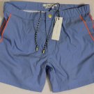 MARC JACOBS SWIMSUIT $495 POWDER BLUE LOGO COUTURE BEACHWEAR TRUNKS M 50e NEW