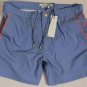MARC JACOBS SWIMSUIT $495 POWDER BLUE LOGO COUTURE BEACHWEAR TRUNKS M 50e NEW