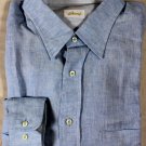 BRIONI SHIRT $640 LIGHT BLUE 100%LINEN CHAMBRAY DRESS SHIRT 19/35 46e NEW