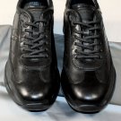 PRADA SPORT SHOES $590 BLACK LOGO ORNAMENTED LAMBSKIN NAPPA AVIATOR 8 41e NEW