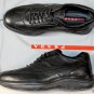 PRADA SPORT SHOES $590 BLACK LOGO ORNAMENTED LAMBSKIN NAPPA AVIATOR 8 41e NEW