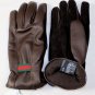 GUCCI GLOVES $350 BROWN LEATHER CASHMERE LINED LOGO WEB STRIP GLOVES XL 10.5 NEW
