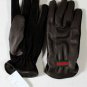 GUCCI GLOVES $350 BROWN LEATHER CASHMERE LINED LOGO WEB STRIP GLOVES XL 10.5 NEW