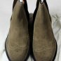 SANTONI SHOES $750 KHAKI SUEDE WINGTIP TOE ORNAMENTED CHELSEA BOOT 11.5 44.5 NEW