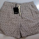 KITON SWIMSUIT $425 BROWN/WHITE MICRO-FLOWER LOGO EMBROIDERED TRUNKS XL 54 NEW