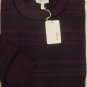 BRIONI SWEATER $1295 DARK PURPLE STRIPED 100%CASHMERE CREWNECK JUMPER SM 48e NEW