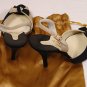 FERRAGAMO CREATIONS SHOES $1250 BLACK/TAN HANDMADE CADETTA BOW PUMP 7.5B 37 NEW