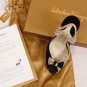 FERRAGAMO CREATIONS SHOES $1250 BLACK/TAN HANDMADE CADETTA BOW PUMP 7.5B 37 NEW