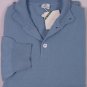 BORRELLI SWEATER $1295 SKY BLUE 100%CASHMERE 3-BTN POLO JUMPER MED 50e NEW