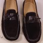 CANALI SHOES $545 DARK BROWN LOGO ORNAMENTED CONTRAST TIED LOAFER 11 44e NEW