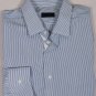 LANVIN SHIRT $595 LIGHT BLUE/BLUE STRIPED OXFORD DRESS SHIRT 17/34 43e NEW