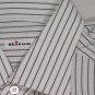 KITON DRESS SHIRT $895 WHITE/GRAY STRIPE HANDMADE DRESS SHIRT 16.5/36 42e NEW