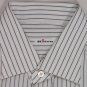 KITON DRESS SHIRT $895 WHITE/GRAY STRIPE HANDMADE DRESS SHIRT 16.5/36 42e NEW