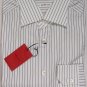 KITON DRESS SHIRT $895 WHITE/GRAY STRIPE HANDMADE DRESS SHIRT 16.5/36 42e NEW