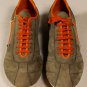 ETRO SHOES $535 BROWN/ORANGE DEERSKIN SUEDE LOGO STITCHED TRAINER 11D 44e NEW